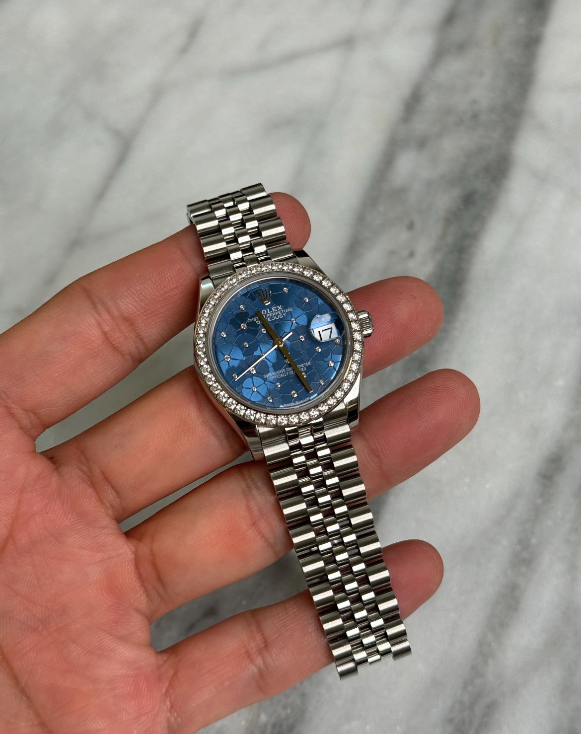 2023 278384RBR Jubilee Blue Floral Diamond Bezel DJ31 Preowned Good Co Distinctive Time